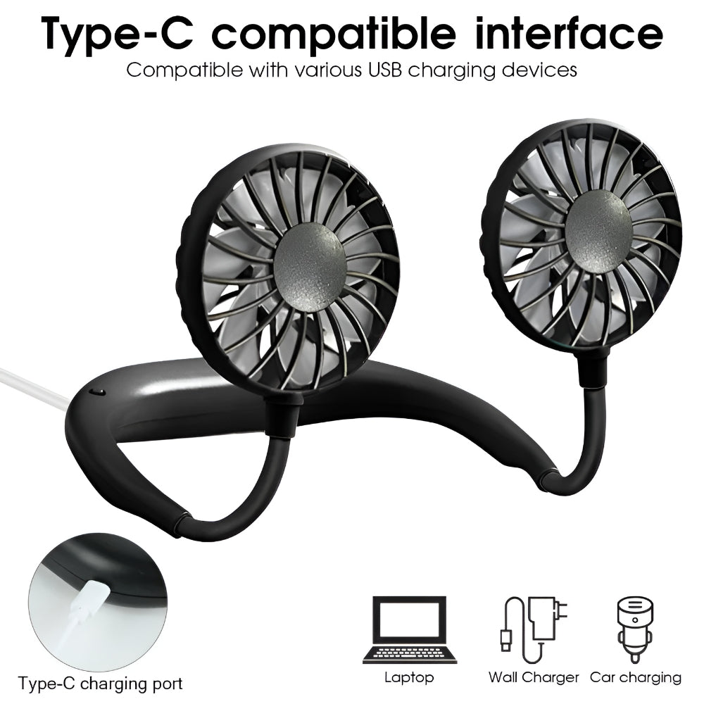 Neck Fan Portable Hands Free Rechargeable Cooling Device