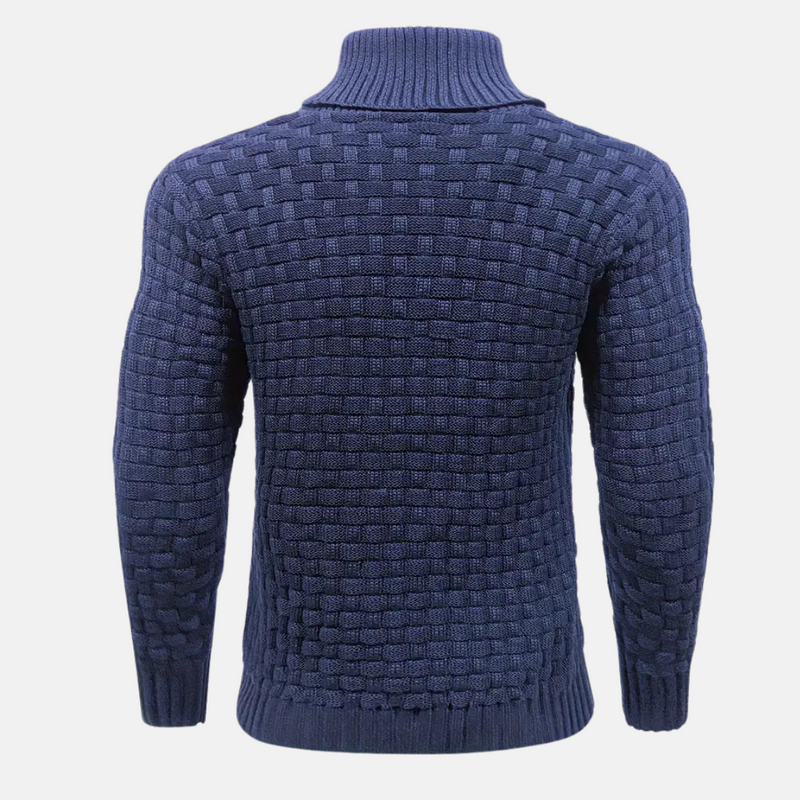 Men's Cozy Shawl Collar Textured Knit Sweater with Stylish Button Detail - Versatile Jumper for Every Occasion