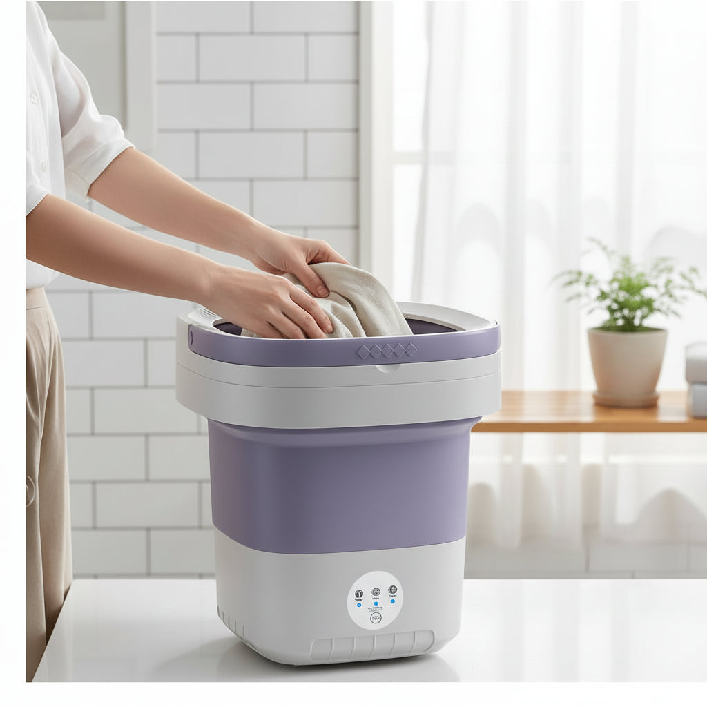 Portable Washing Machine Foldable Mini Washer Small Load Laundry