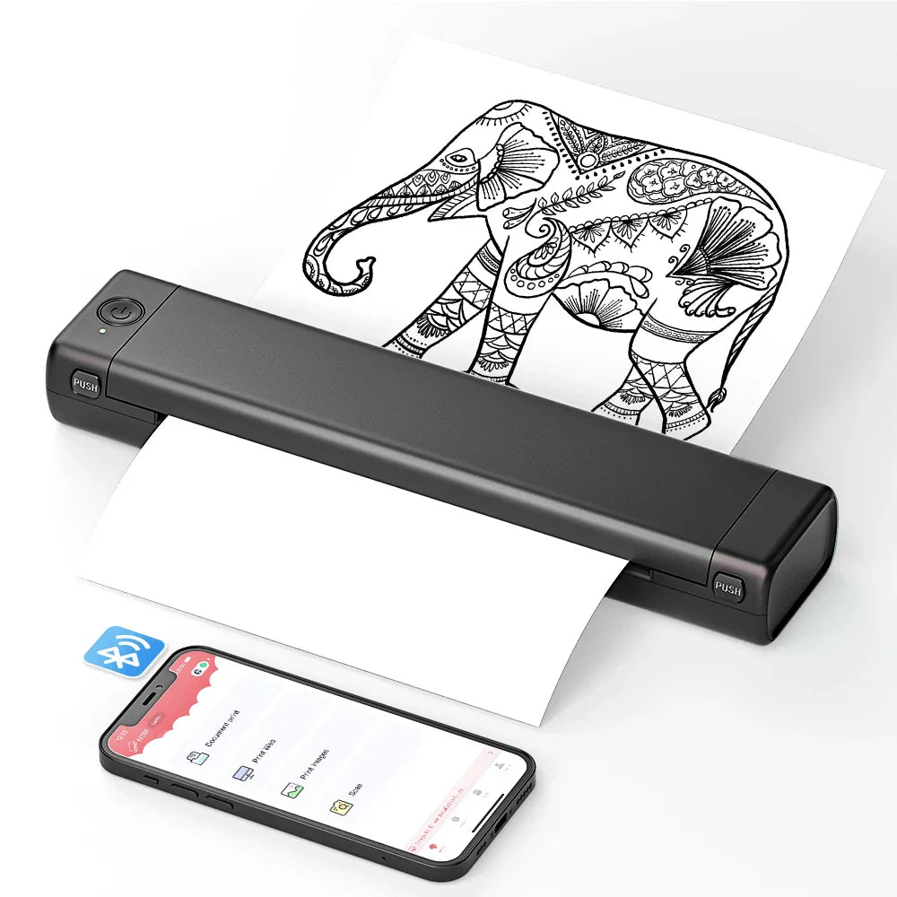 Portable Thermal Printer Wireless Bluetooth Compact Paper Printer