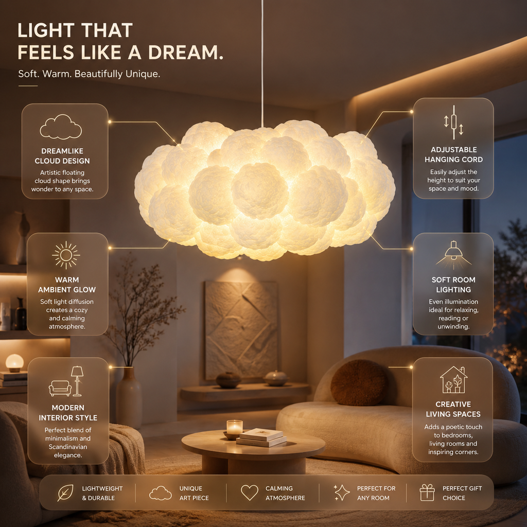 Pendant Light Ceiling Lamp Modern White Cloud Chandelier