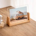 Photo Frame Acrylic Tabletop Display Solid Wood Stand