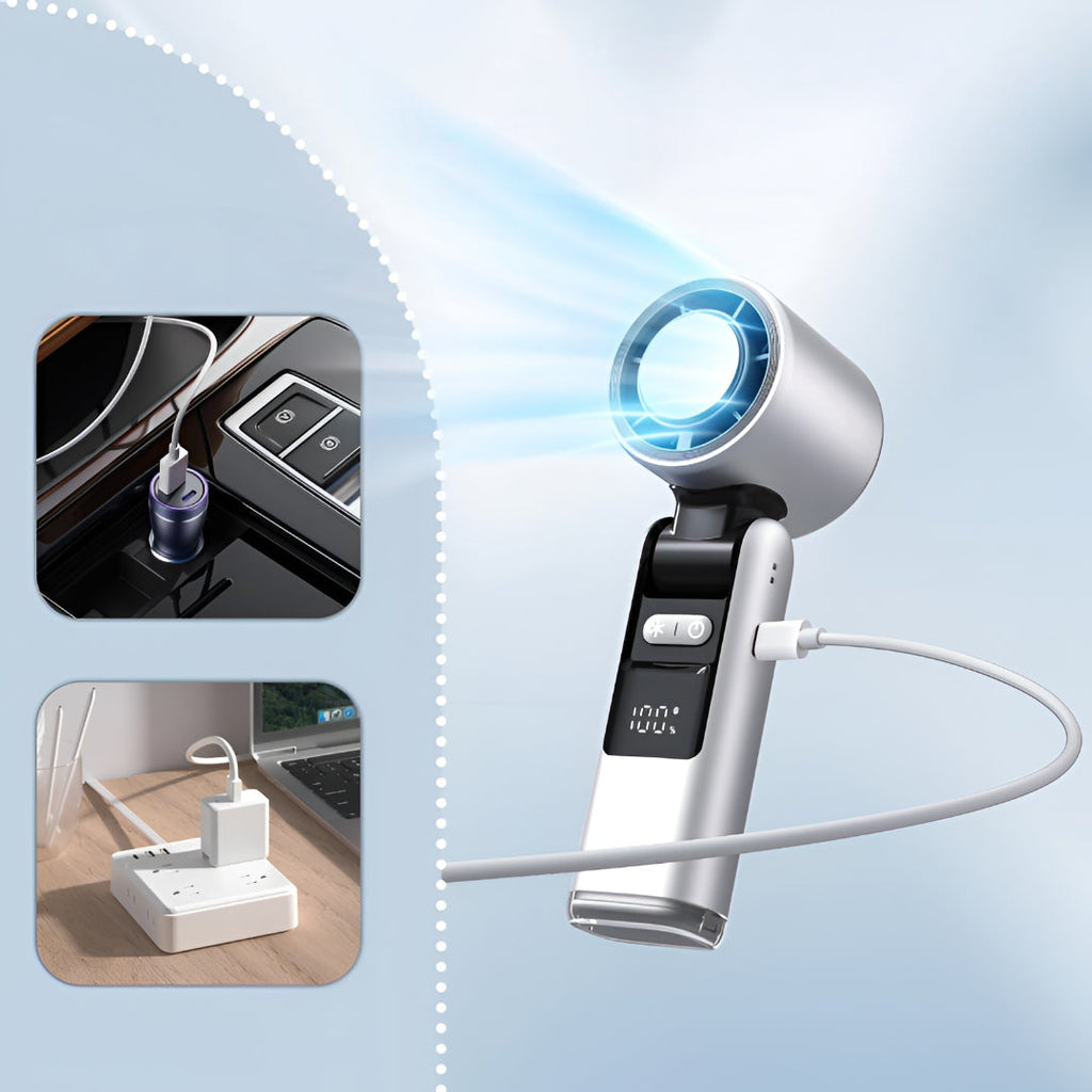 Portable Fan Handheld Cooling USB Rechargeable Travel Fan