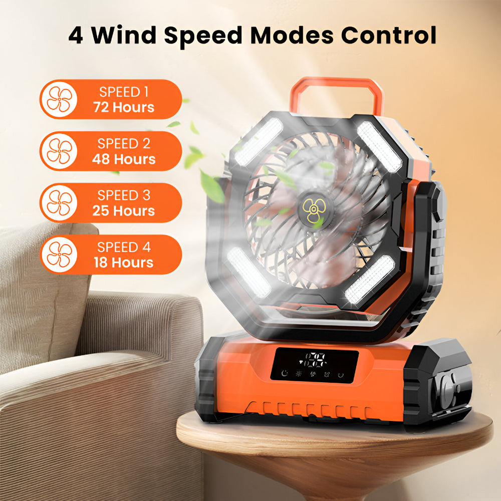 Portable Fan Rechargeable Oscillating Remote Control Camping