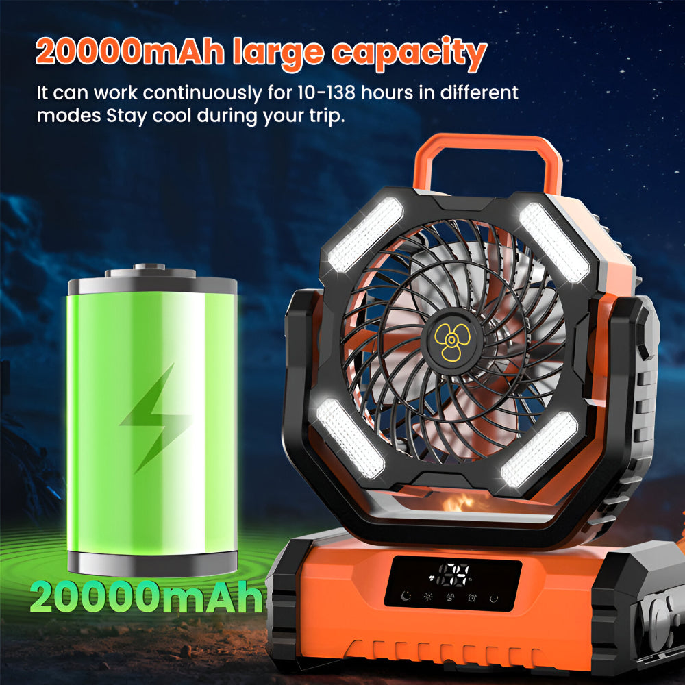 Portable Fan Rechargeable Oscillating Remote Control Camping