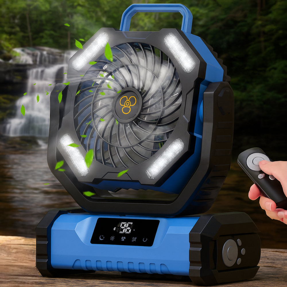 Portable Fan Rechargeable Oscillating Remote Control Camping