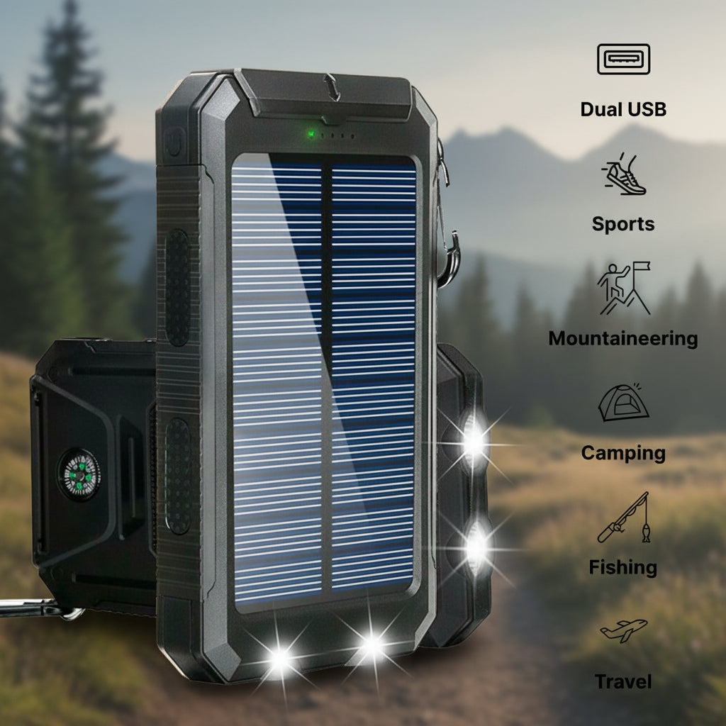 Solar Charger 20000mAh Waterproof Power Bank