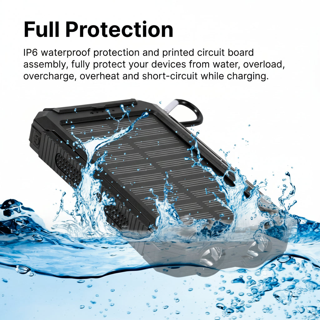 Solar Charger 20000mAh Waterproof Power Bank