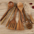 Cooking Utensils Wooden Set Non Scratch Heat Resistant Kitchen Tools