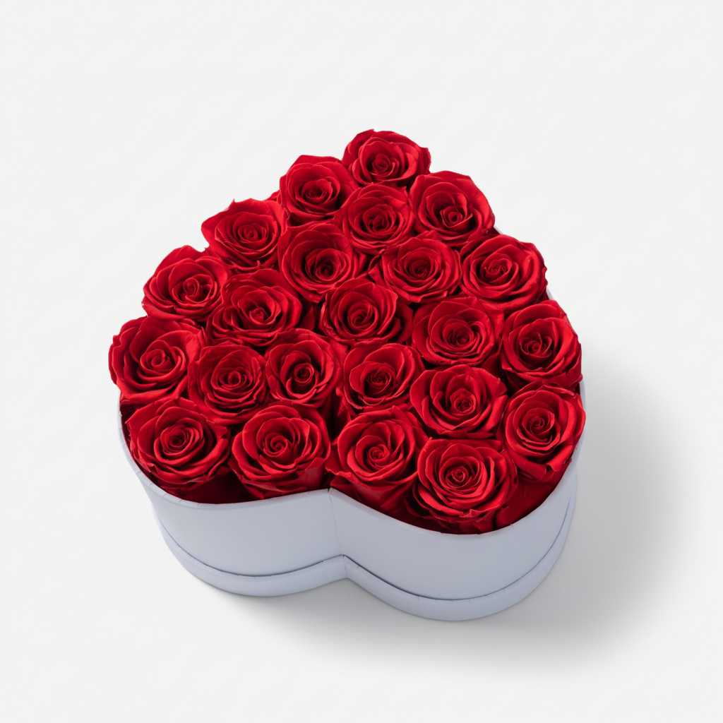 Preserved Roses Heart Box Romantic Flower Gift Home Display