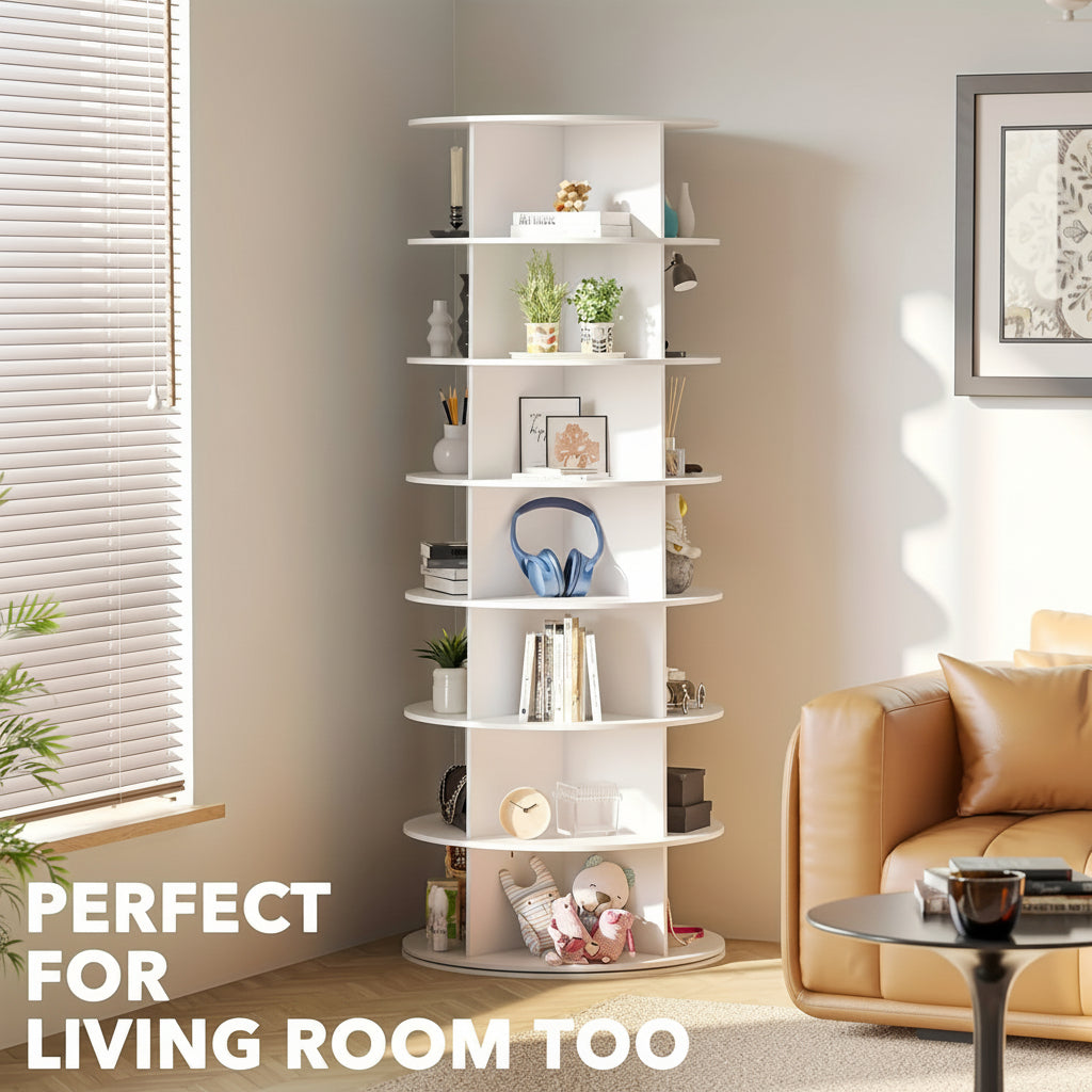 Shoe Rack Rotating Vertical Plastic Space Saving Organizer