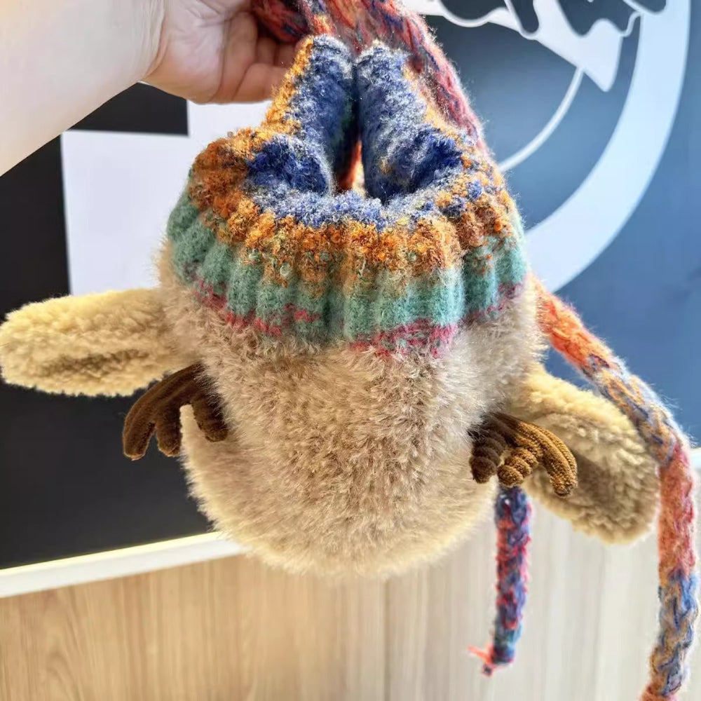 Women Knit Reindeer Animal Ear Flap Winter Hat Beanie