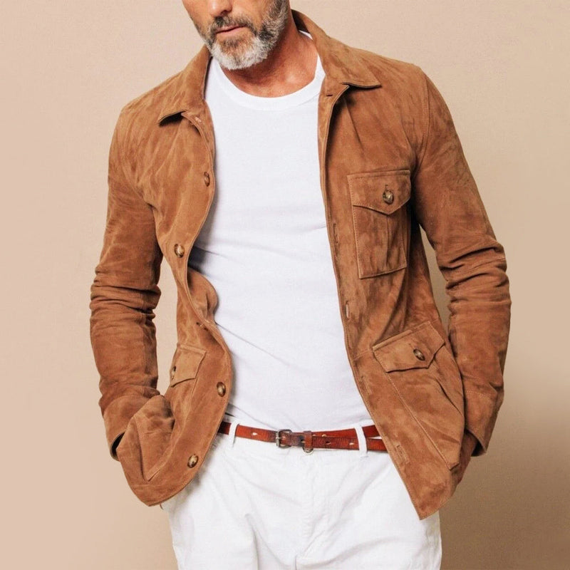 Roberto Russo Men's Classic Suede Jacket - Timeless Elegance & Premium Quality Outerwear