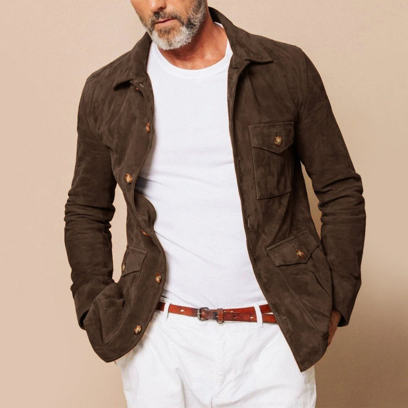 Roberto Russo Men's Classic Suede Jacket - Timeless Elegance & Premium Quality Outerwear