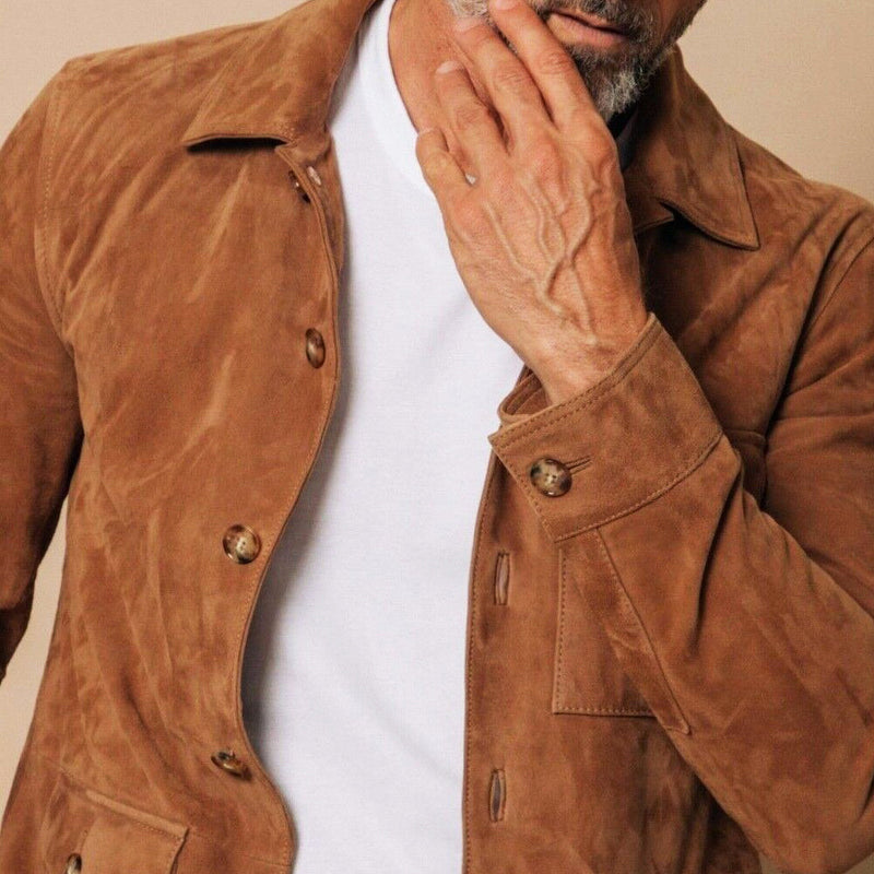 Roberto Russo Men's Classic Suede Jacket - Timeless Elegance & Premium Quality Outerwear