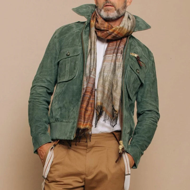 Roberto Russo Montana Men's Premium Suede Jacket - Stylish All-Season Outerwear for Timeless Elegance