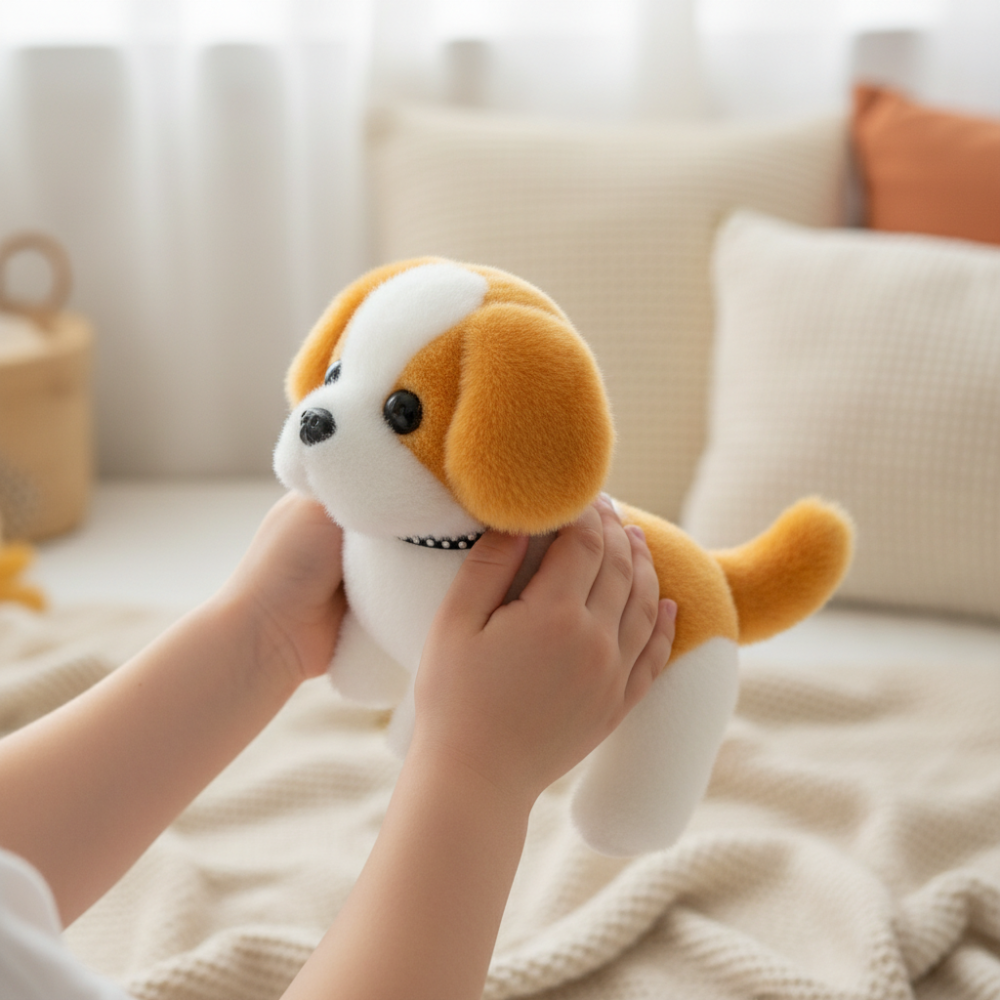 Robot Dog Toy Interactive Plush Puppy Motion Barking Figure