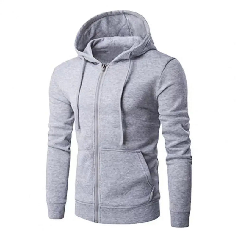 Men's Slim Fit Zip-Up Sport Hoodie with Adjustable Drawstring - Ideal for Active Lifestyle & Fitness Enthusiasts