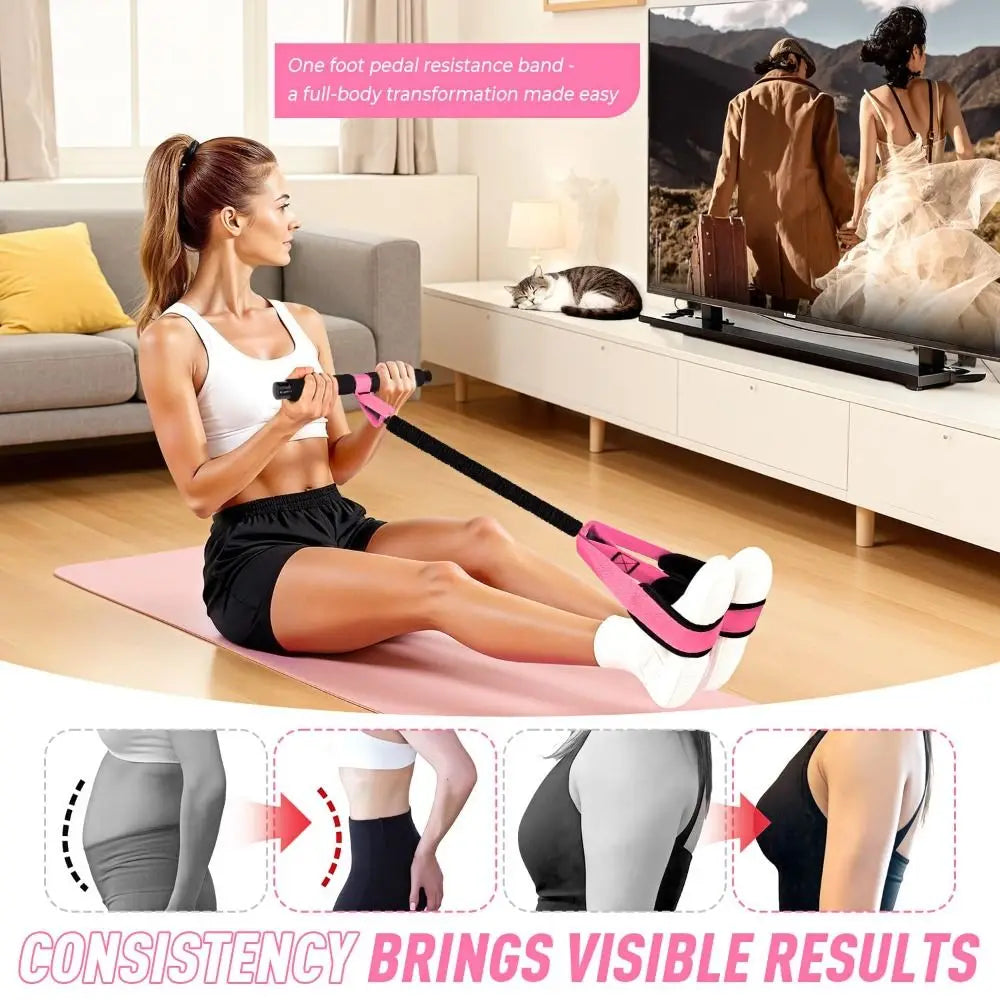 Resistance Band Ab Roller Fitness Trainer Core Workout