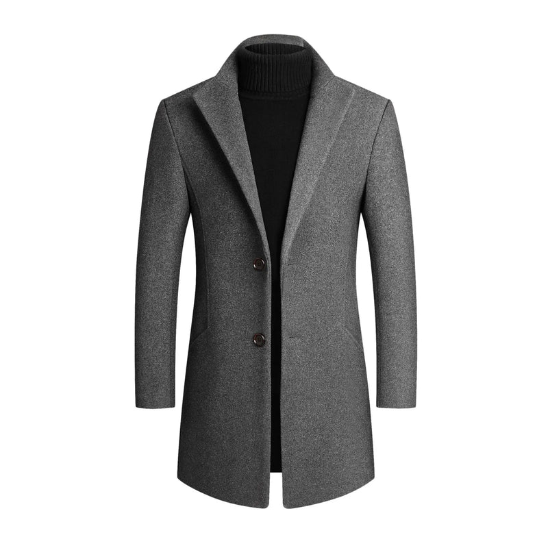 Men's Slim Fit Long Coat - Classic Lapel Stylish Outerwear for All Occasions | Trendy & Versatile Fashion