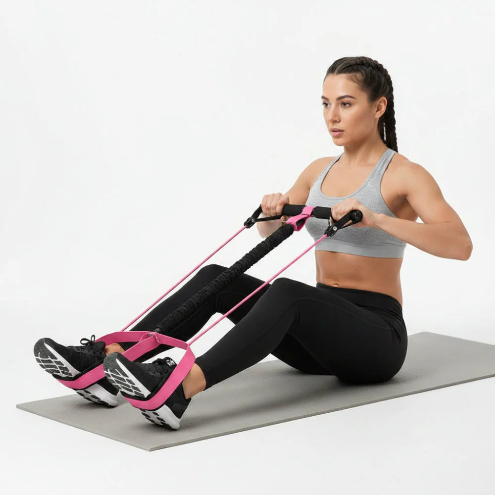 Resistance Band Ab Roller Fitness Trainer Core Workout