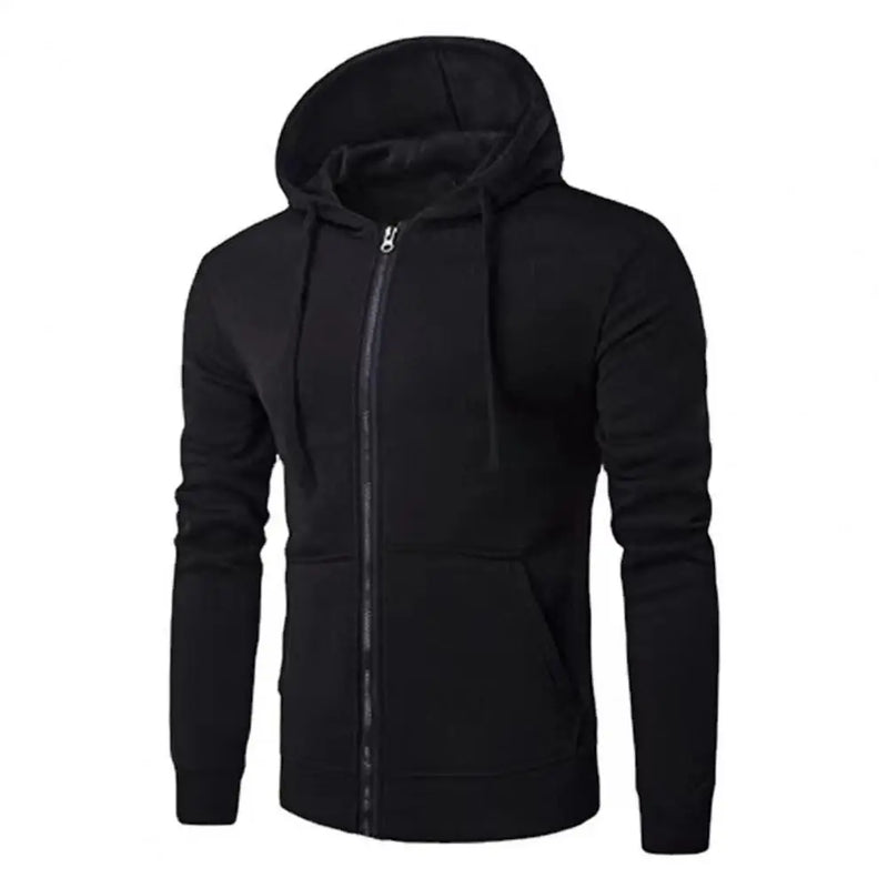 Men's Slim Fit Zip-Up Sport Hoodie with Adjustable Drawstring - Ideal for Active Lifestyle & Fitness Enthusiasts