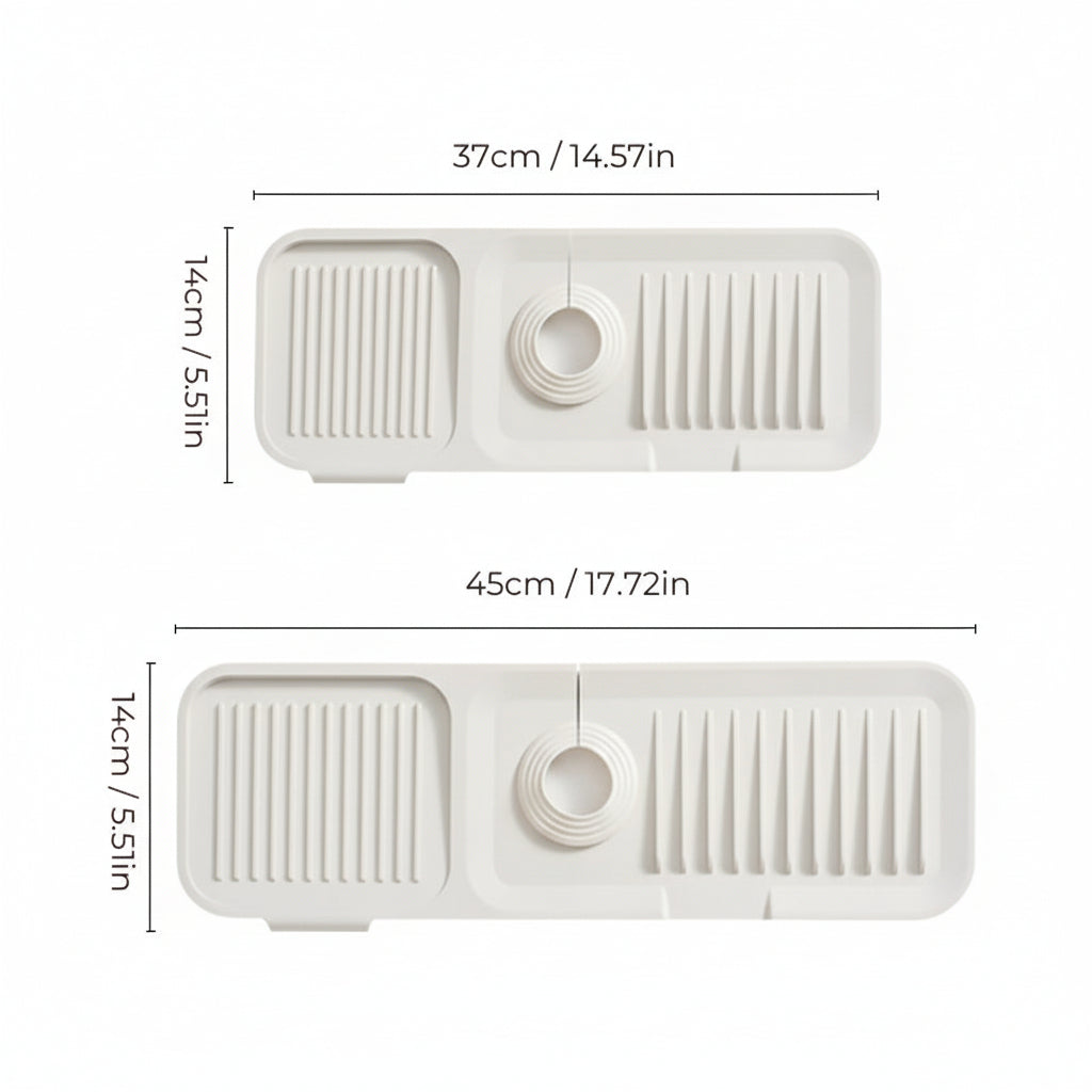 Sink Mat Silicone Faucet Drip Catcher Self Draining Design