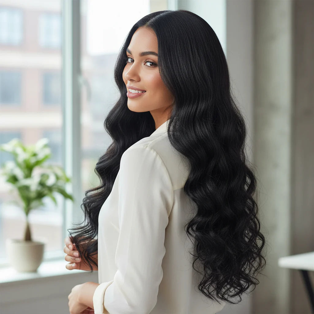 Hair Extensions Clip In Long Wavy Remy Human Hair