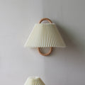 Nordic Wooden Wall Lamp | Minimalist Fabric Shade Sconce