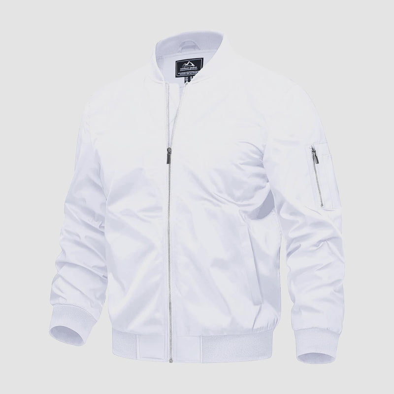 Men's Quilted Windproof Bomber Jacket with Pockets - Stylish, Durable All-Season Outerwear for Men