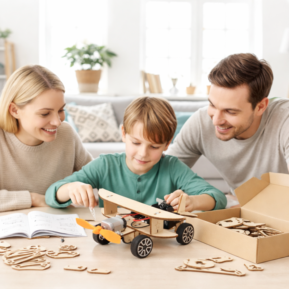 STEM Learning Toy Wooden DIY Car Building Kit Kids