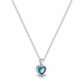 Silver Necklace Heart Pendant Sapphire Birthstone