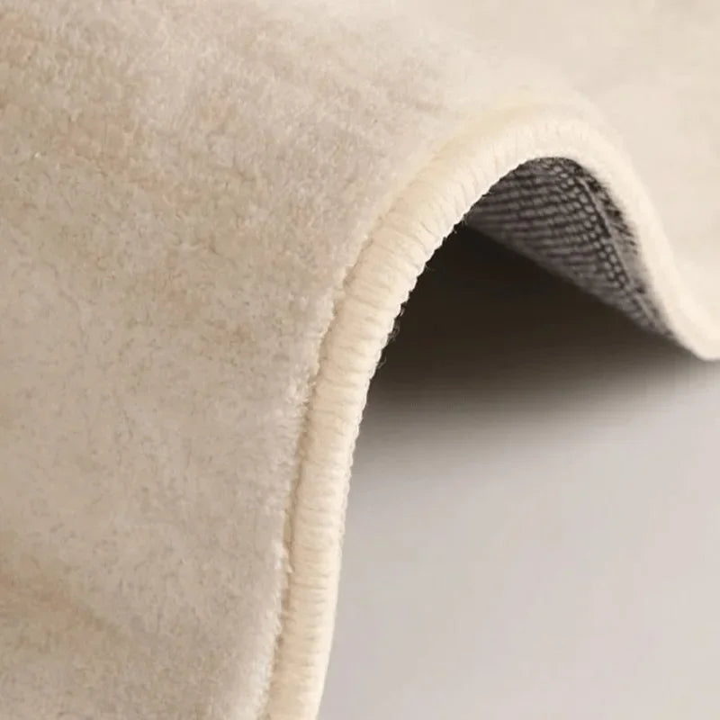 Cream Irregular Shaped Rug | Minimalist Non-Slip Soft Carpet