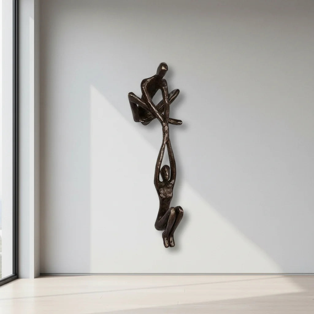 Wall Art Romantic Resin Couple Sculpture Decor
