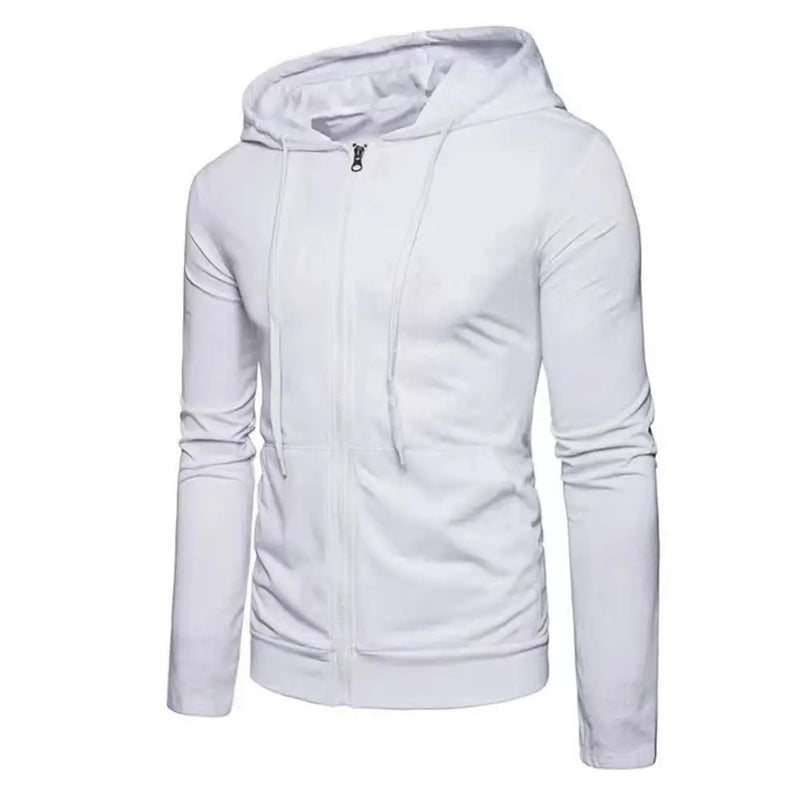 Men's Slim Fit Zip-Up Sport Hoodie with Adjustable Drawstring - Ideal for Active Lifestyle & Fitness Enthusiasts