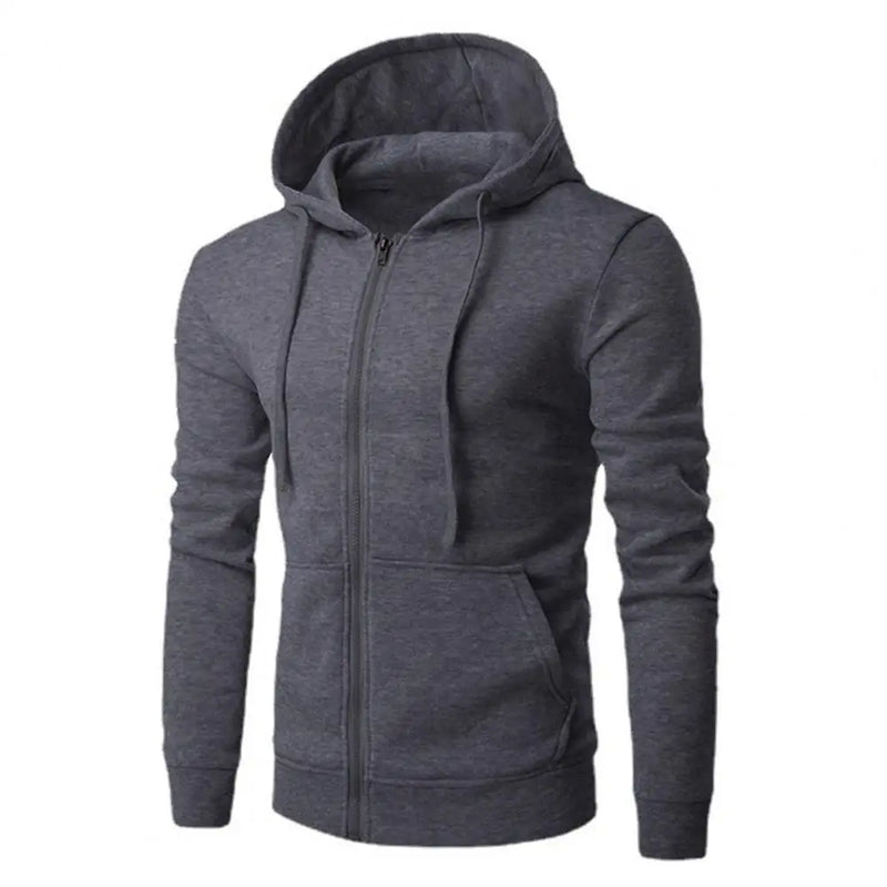 Men's Slim Fit Zip-Up Sport Hoodie with Adjustable Drawstring - Ideal for Active Lifestyle & Fitness Enthusiasts