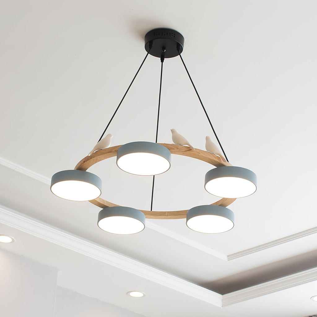 Sienna Bird Round Chandelier | Modern Nature-Inspired LED Ceiling Light