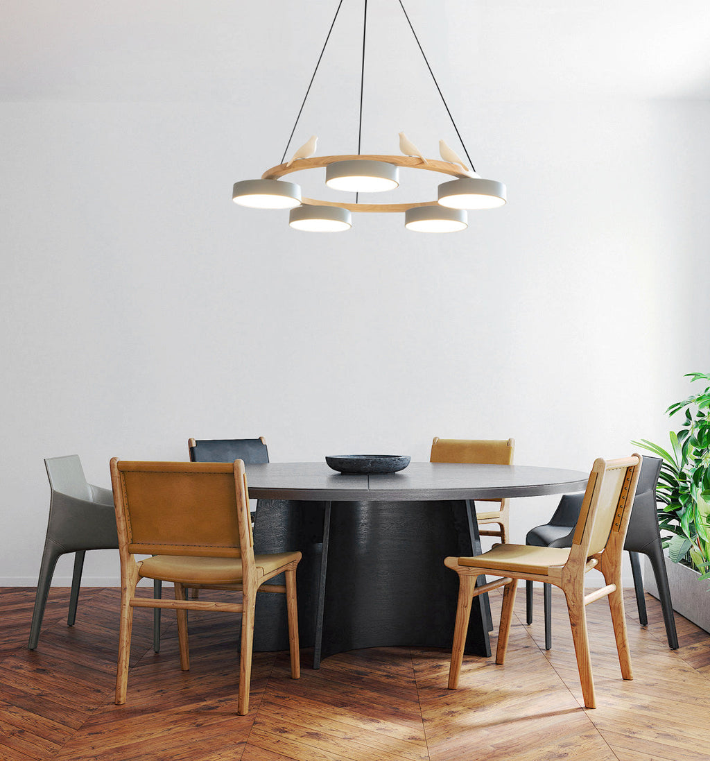 Sienna Bird Round Chandelier | Modern Nature-Inspired LED Ceiling Light