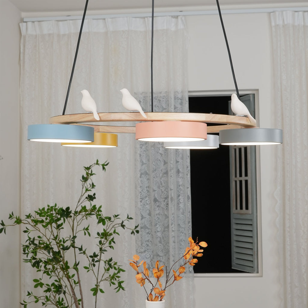 Sienna Bird Round Chandelier | Modern Nature-Inspired LED Ceiling Light