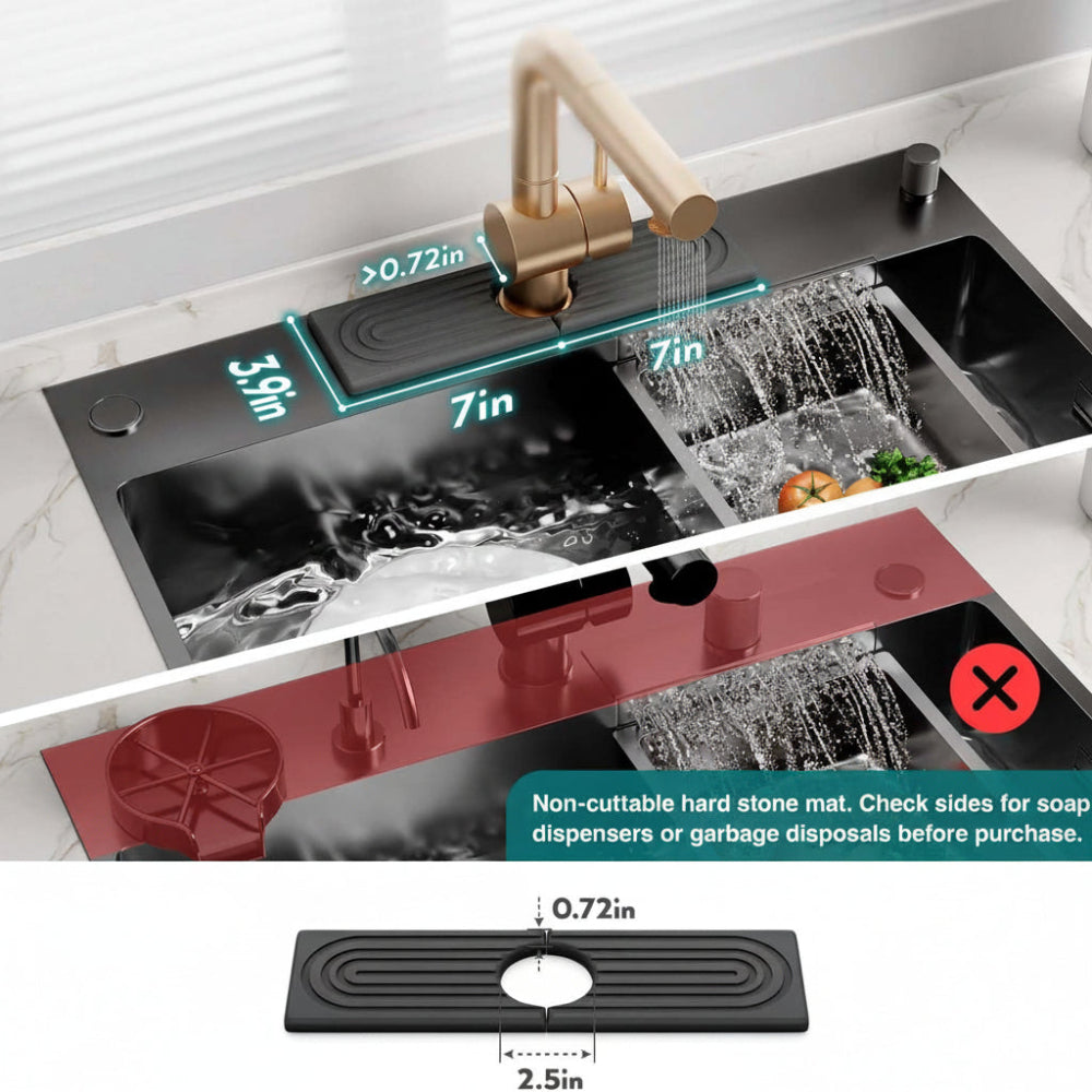 Sink Mat Diatomite Stone Faucet Drying Tray Kitchen Counter