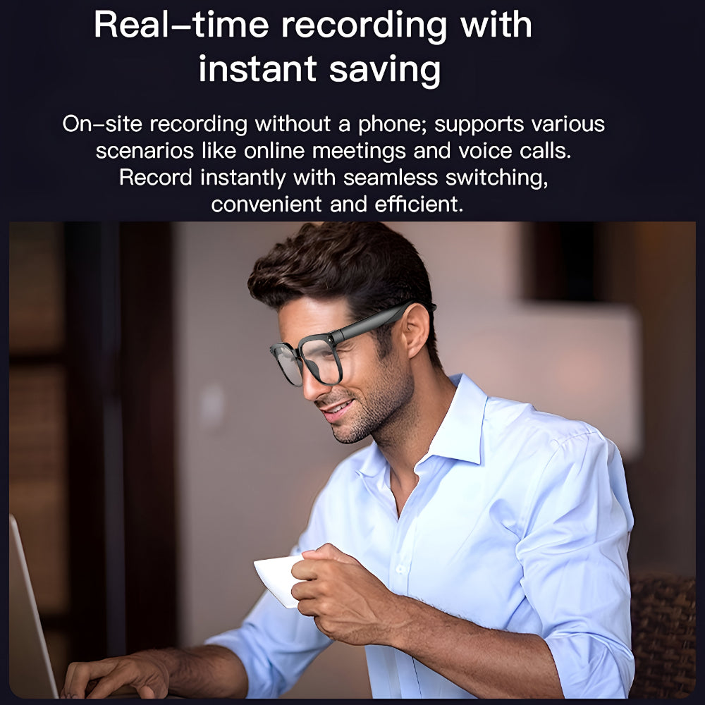 Smart Glasses Camera Wireless Video Audio Recording Eyewear