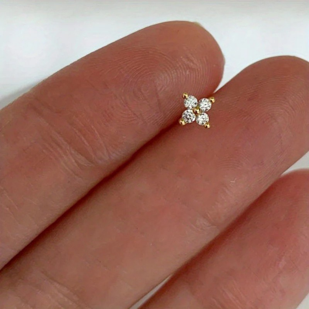 Earrings Mothers Day Gift Gold Flower Stud Birthstone Jewelry