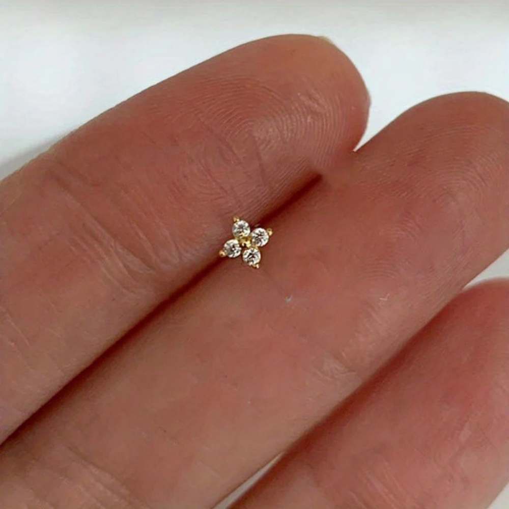 Earrings Mothers Day Gift Gold Flower Stud Birthstone Jewelry