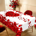 Tablecloth Rose Petal Heart Romantic Polyester Dining Table Cover