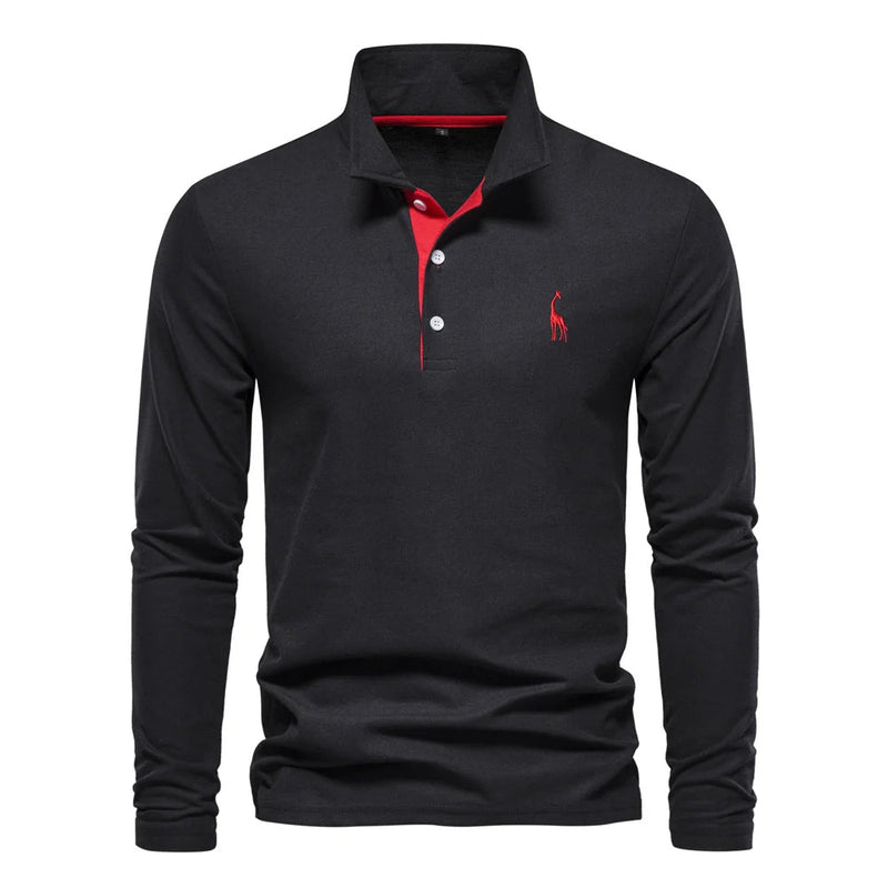 Men's Long Sleeve Polo Jumper - Stylish Button Placket, Classic Collar, Comfortable & Versatile Knitwear for Every Occasion