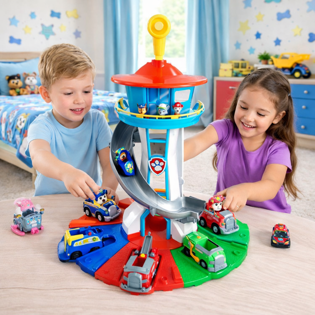 Kids Playset Slide Tower Toy Cars Activity Set Indoor