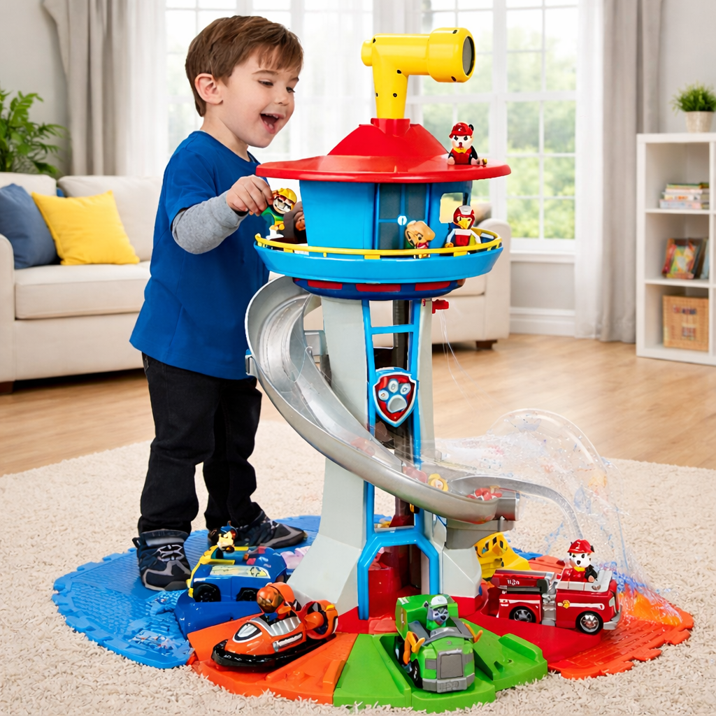Kids Playset Slide Tower Toy Cars Activity Set Indoor