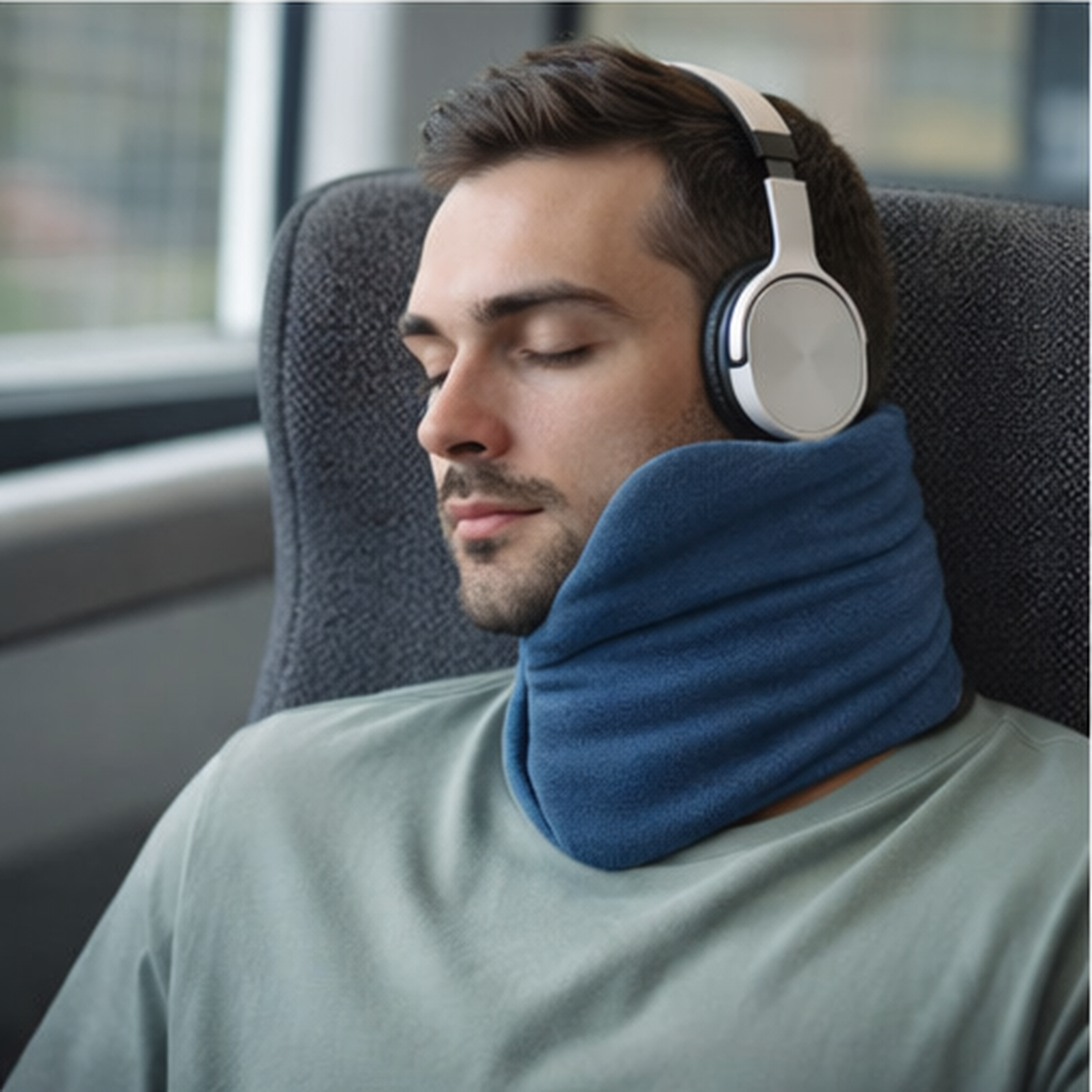 Travel Pillow Wrap Style Compact Neck Support Upright Rest
