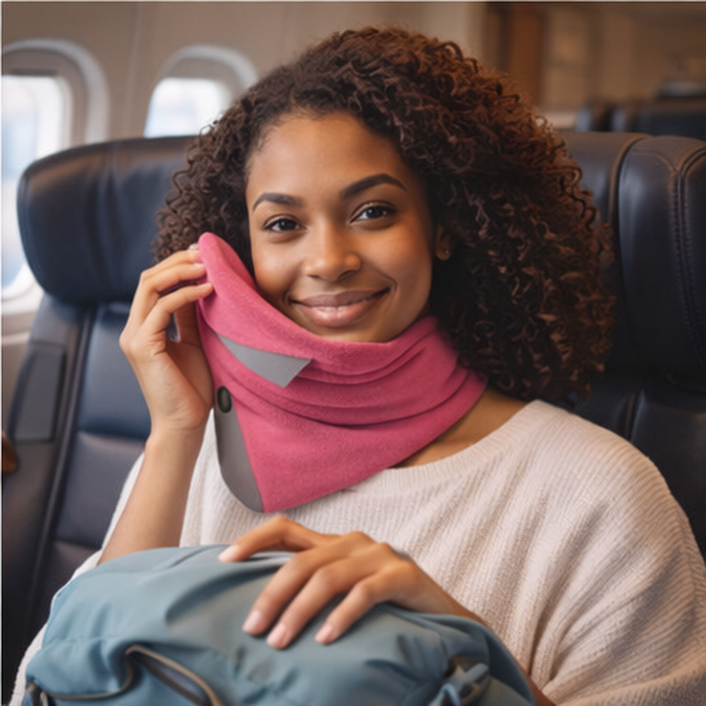 Travel Pillow Wrap Style Compact Neck Support Upright Rest