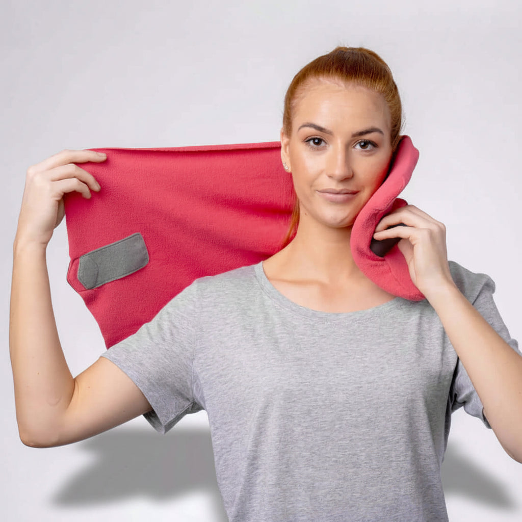 Travel Pillow Wrap Style Compact Neck Support Upright Rest